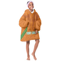 Ivory Coast Football Custom Kid Wearable Blanket Hoodie Les Elephants Dames Skin Style