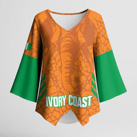 Ivory Coast Football Custom Kimono Sleeve Blouse Les Elephants Dames Skin Style