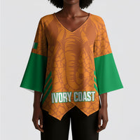 Ivory Coast Football Custom Kimono Sleeve Blouse Les Elephants Dames Skin Style