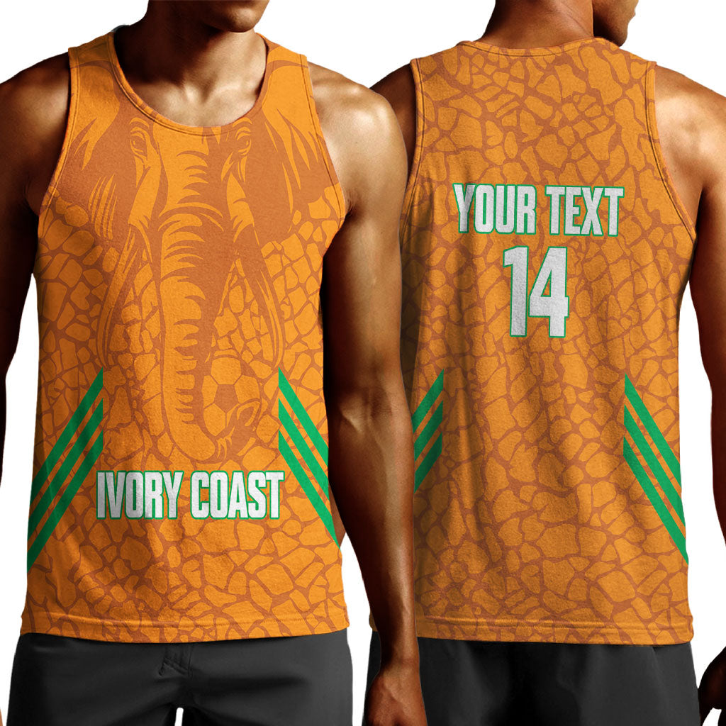 Ivory Coast Football Custom Men Tank Top Les Elephants Dames Skin Style