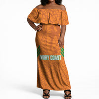 Ivory Coast Football Custom Off Shoulder Maxi Dress Les Elephants Dames Skin Style