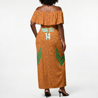 Ivory Coast Football Custom Off Shoulder Maxi Dress Les Elephants Dames Skin Style