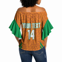 Ivory Coast Football Custom Off Shoulder Wrap Waist Top Les Elephants Dames Skin Style
