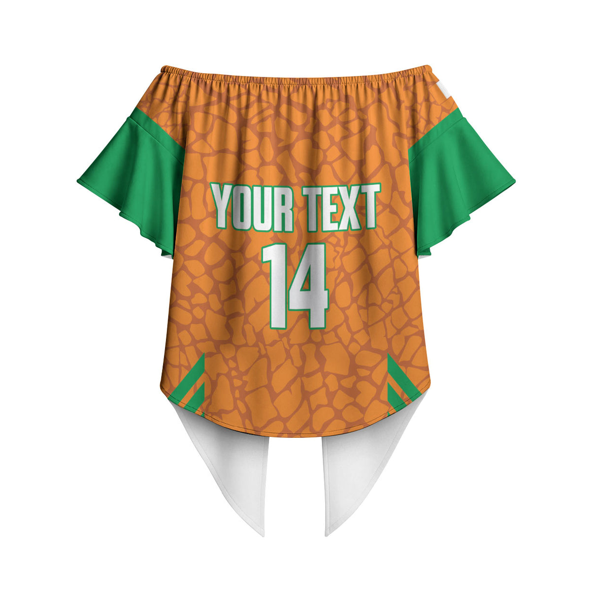 Ivory Coast Football Custom Off Shoulder Wrap Waist Top Les Elephants Dames Skin Style