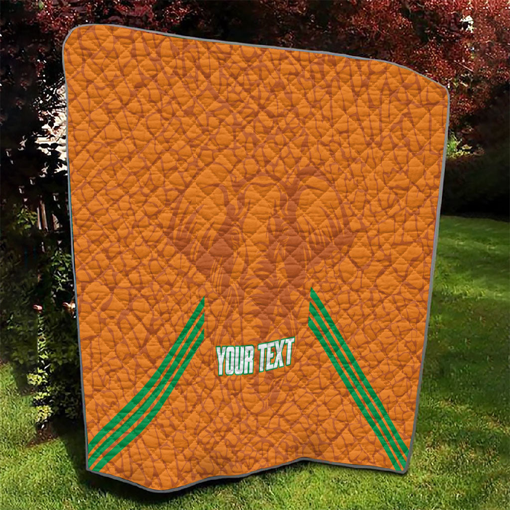 Ivory Coast Football Custom Quilt Les Elephants Dames Skin Style