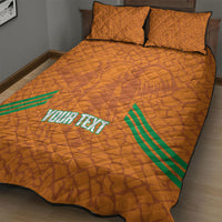 Ivory Coast Football Custom Quilt Bed Set Les Elephants Dames Skin Style