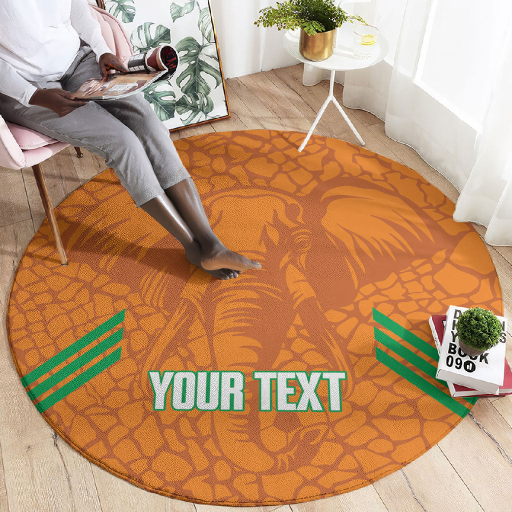 Ivory Coast Football Custom Round Carpet Les Elephants Dames Skin Style