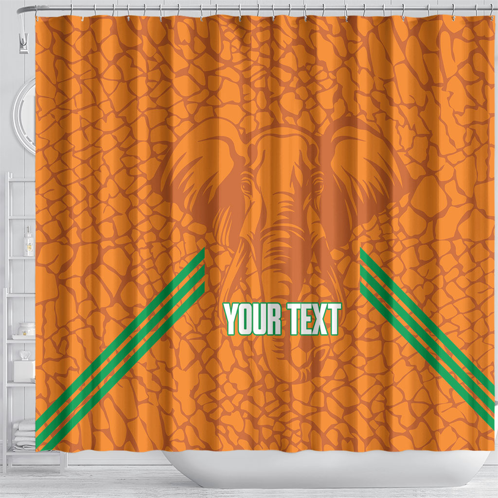 Ivory Coast Football Custom Shower Curtain Les Elephants Dames Skin Style