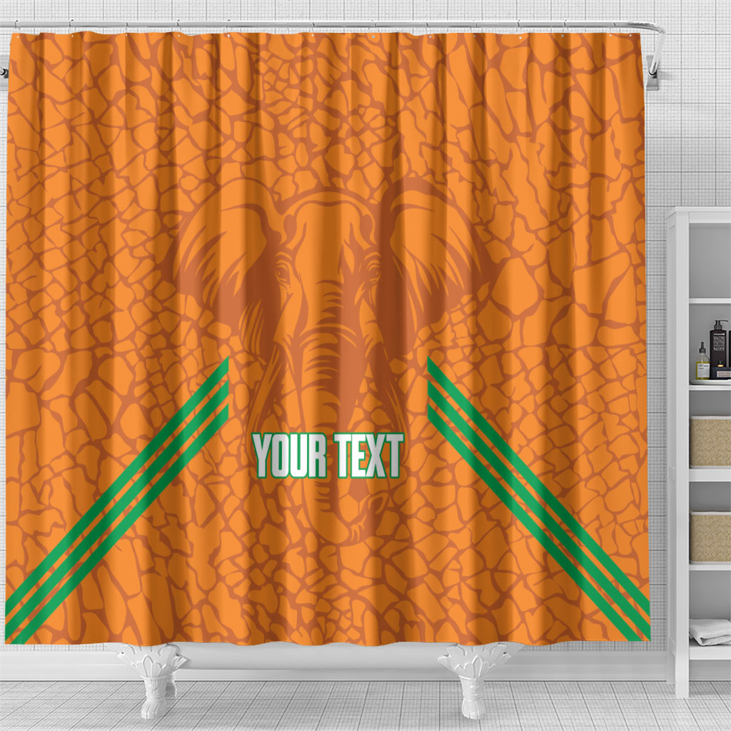 Ivory Coast Football Custom Shower Curtain Les Elephants Dames Skin Style