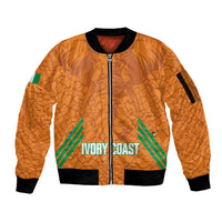 Ivory Coast Football Custom Sleeve Zip Bomber Jacket Les Elephants Dames Skin Style