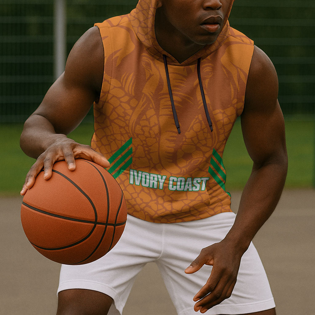 Ivory Coast Football Custom Sleeveless Hoodie Les Elephants Dames Skin Style