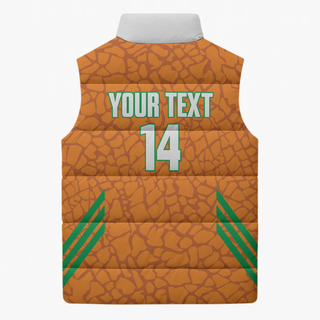 Ivory Coast Football Custom Sleeveless Puffer Jacket Les Elephants Dames Skin Style