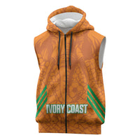 Ivory Coast Football Custom Sleeveless Zip Hoodie Les Elephants Dames Skin Style