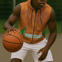 Ivory Coast Football Custom Sleeveless Zip Hoodie Les Elephants Dames Skin Style