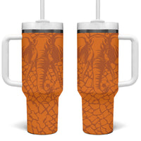 Ivory Coast Football Custom Tumbler With Handle Les Elephants Dames Skin Style