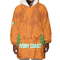 Ivory Coast Football Custom Wearable Blanket Hoodie Les Elephants Dames Skin Style