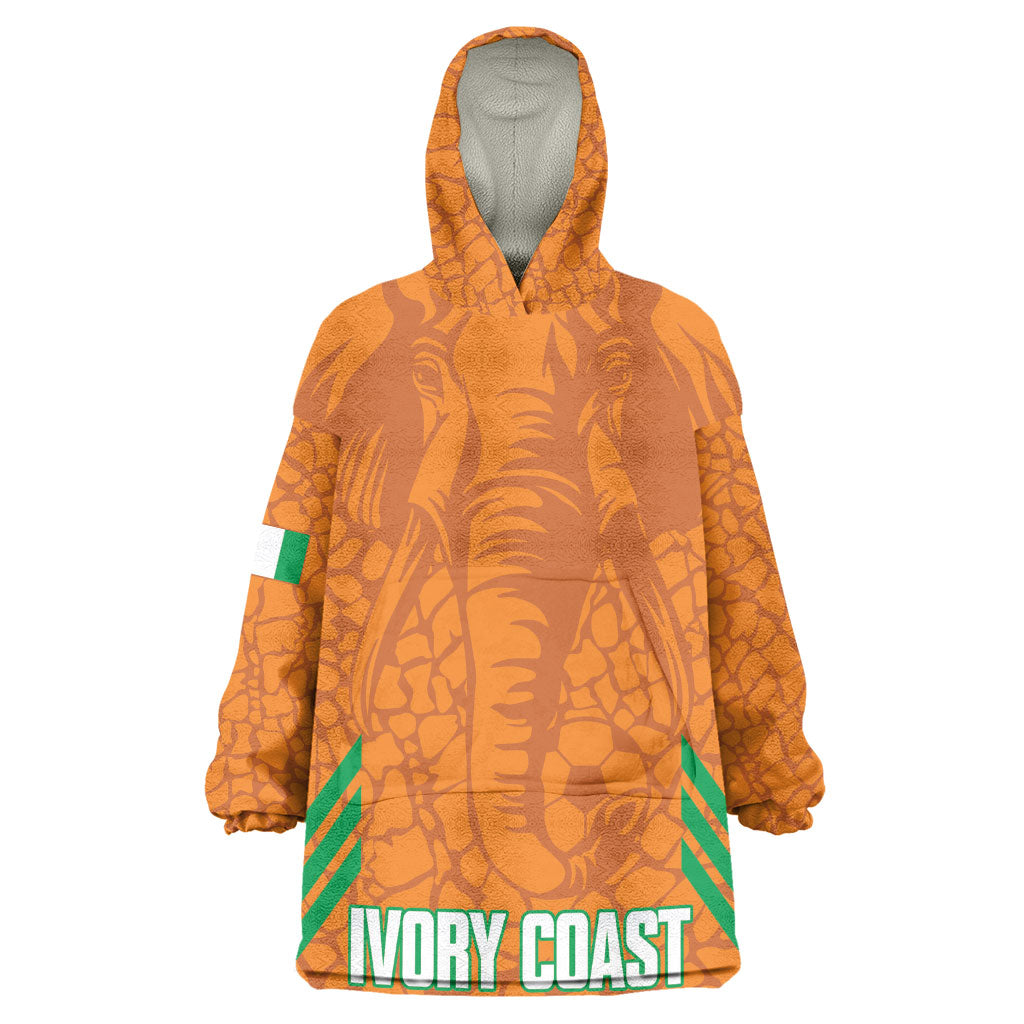Ivory Coast Football Custom Wearable Blanket Hoodie Les Elephants Dames Skin Style
