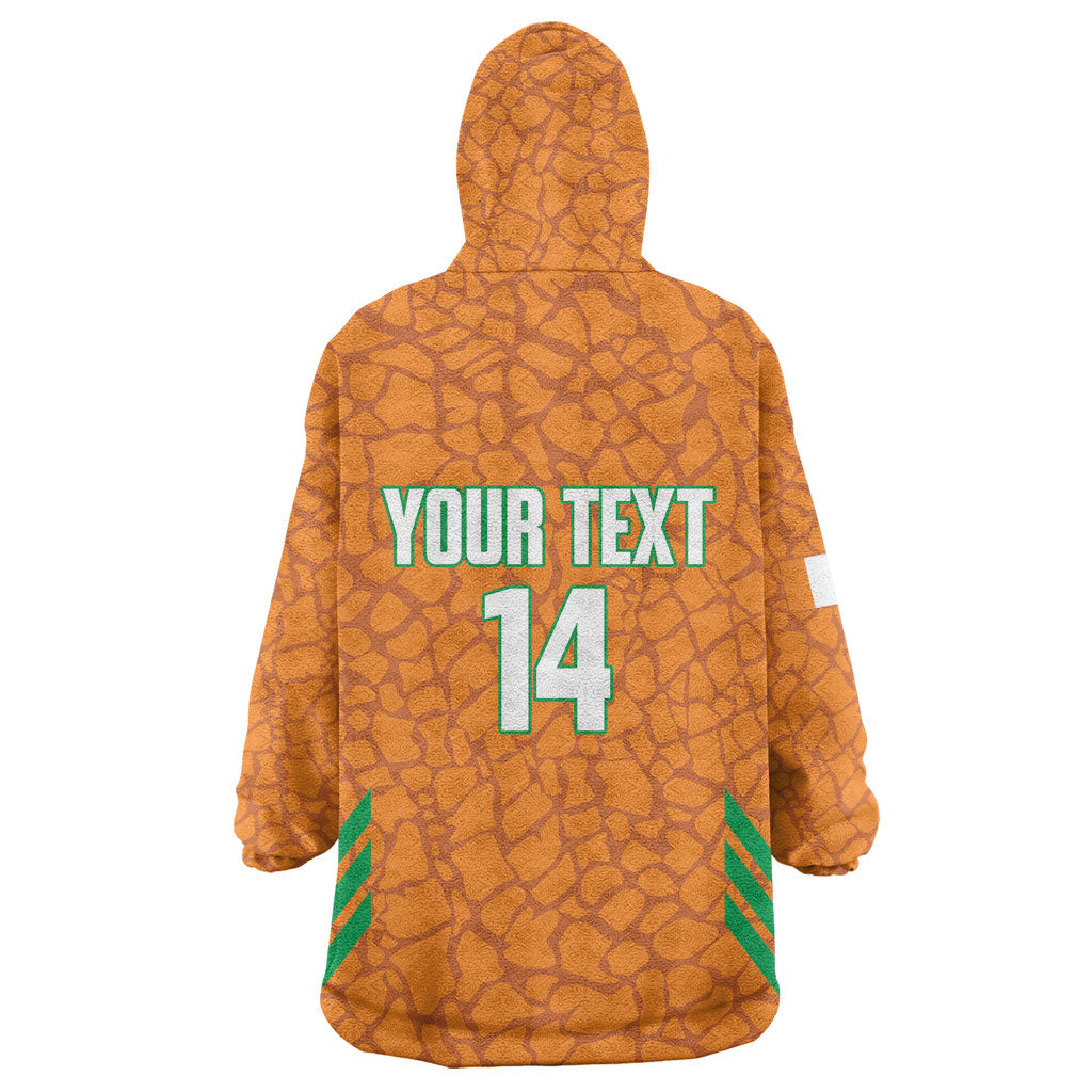 Ivory Coast Football Custom Wearable Blanket Hoodie Les Elephants Dames Skin Style