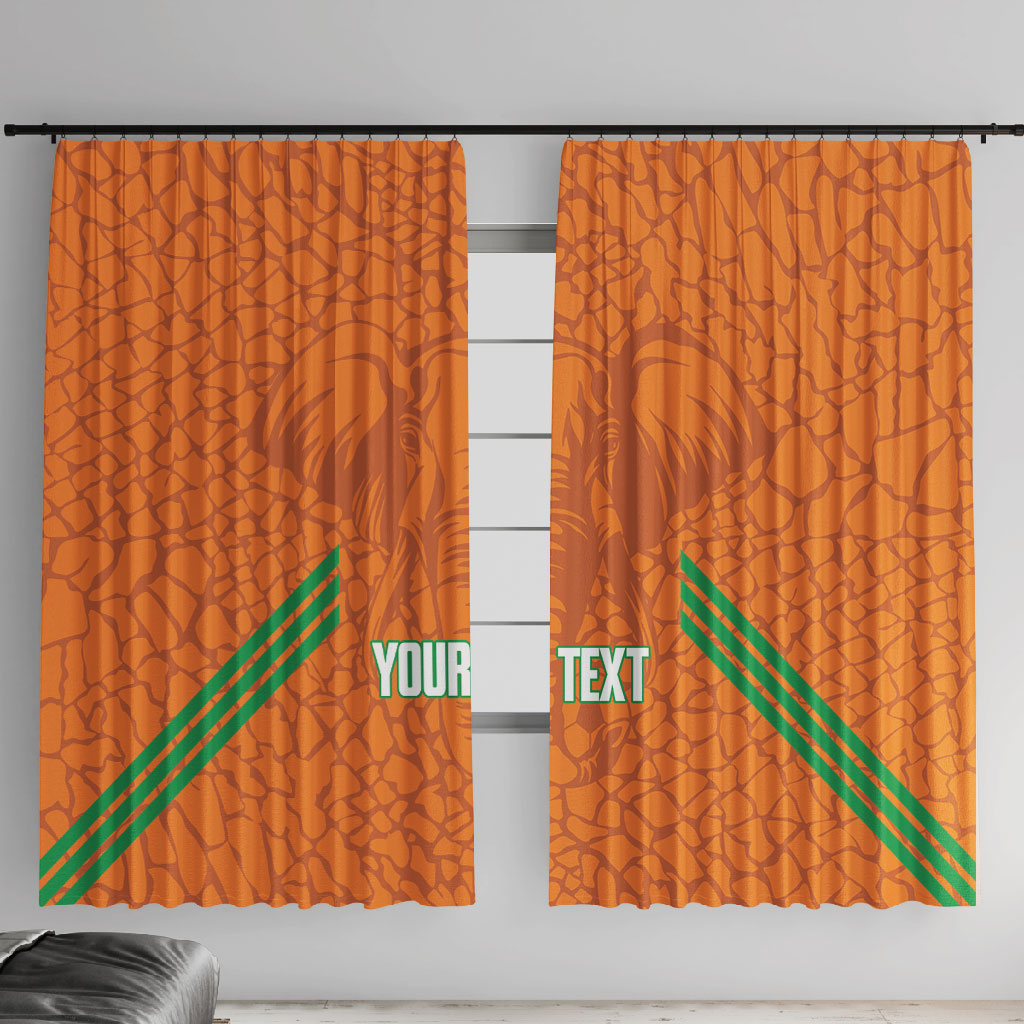 Ivory Coast Football Custom Window Curtain Les Elephants Dames Skin Style