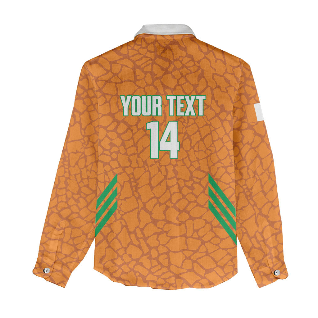 Ivory Coast Football Custom Women Casual Shirt Les Elephants Dames Skin Style