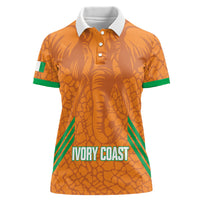 Ivory Coast Football Custom Women Polo Shirt Les Elephants Dames Skin Style