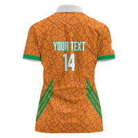 Ivory Coast Football Custom Women Polo Shirt Les Elephants Dames Skin Style