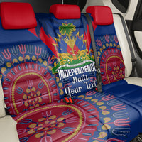 Personalised Haiti Independence Day Back Car Seat Cover Ayiti 220th Anniversary With Dashiki Pattern - Wonder Print Shop