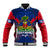 Personalised Haiti Independence Day Baseball Jacket Ayiti 220th Anniversary With Dashiki Pattern - Wonder Print Shop