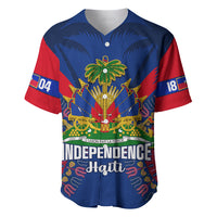 Personalised Haiti Independence Day Baseball Jersey Ayiti 220th Anniversary With Dashiki Pattern - Wonder Print Shop