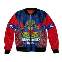Personalised Haiti Independence Day Bomber Jacket Ayiti 220th Anniversary With Dashiki Pattern - Wonder Print Shop