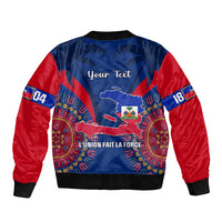 Personalised Haiti Independence Day Bomber Jacket Ayiti 220th Anniversary With Dashiki Pattern - Wonder Print Shop