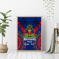Haiti Independence Day Canvas Wall Art Ayiti 220th Anniversary With Dashiki Pattern - Wonder Print Shop