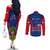 personalised-haiti-independence-day-couples-matching-off-the-shoulder-long-sleeve-dress-and-long-sleeve-button-shirt-ayiti-220th-anniversary-with-dashiki-pattern