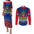 Personalised Haiti Independence Day Couples Matching Puletasi Dress and Long Sleeve Button Shirt Ayiti 220th Anniversary With Dashiki Pattern - Wonder Print Shop