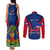 Personalised Haiti Independence Day Couples Matching Tank Maxi Dress and Long Sleeve Button Shirt Ayiti 220th Anniversary With Dashiki Pattern - Wonder Print Shop