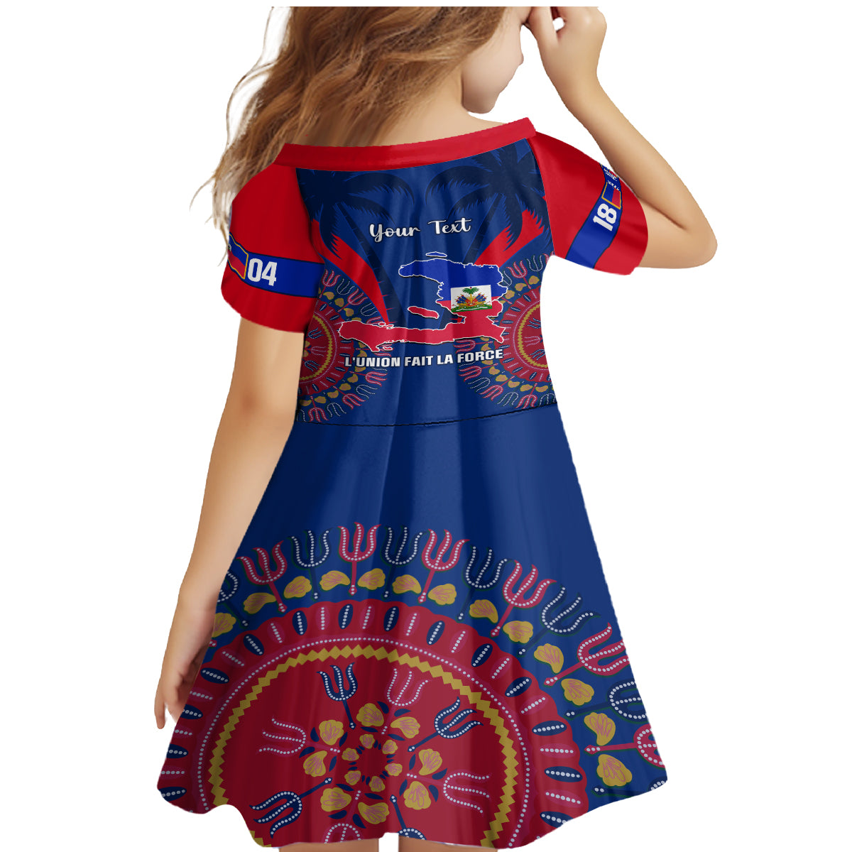 Personalised Haiti Independence Day Family Matching Mermaid Dress and Hawaiian Shirt Ayiti 220th Anniversary With Dashiki Pattern - Wonder Print Shop