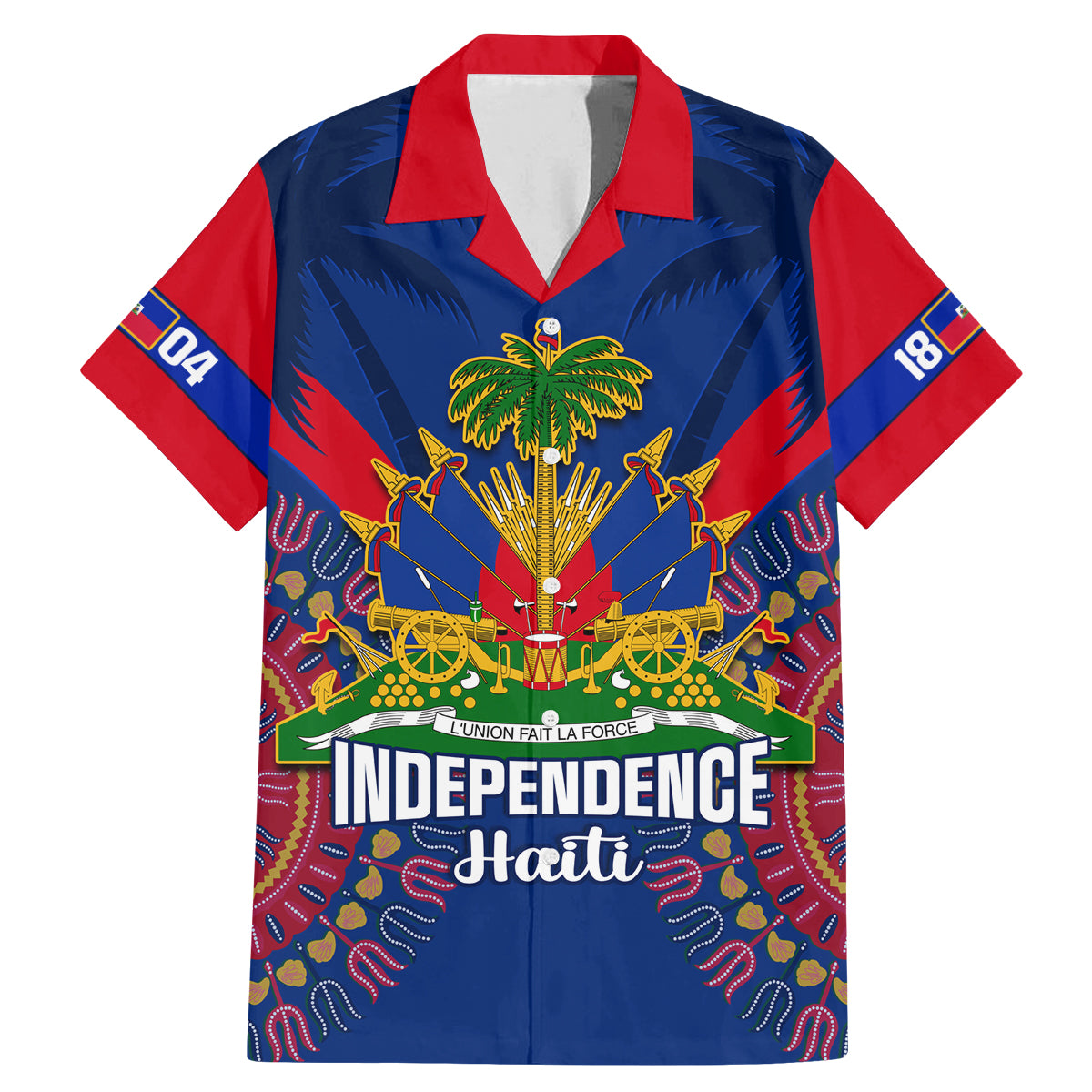 Personalised Haiti Independence Day Family Matching Mermaid Dress and Hawaiian Shirt Ayiti 220th Anniversary With Dashiki Pattern - Wonder Print Shop