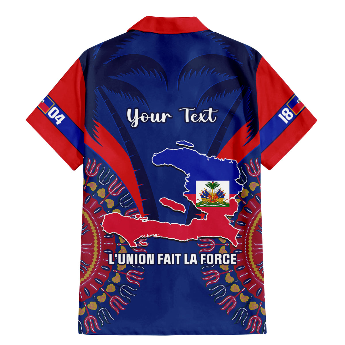 Personalised Haiti Independence Day Family Matching Mermaid Dress and Hawaiian Shirt Ayiti 220th Anniversary With Dashiki Pattern - Wonder Print Shop