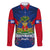 Personalised Haiti Independence Day Family Matching Off Shoulder Long Sleeve Dress and Hawaiian Shirt Ayiti 220th Anniversary With Dashiki Pattern - Wonder Print Shop