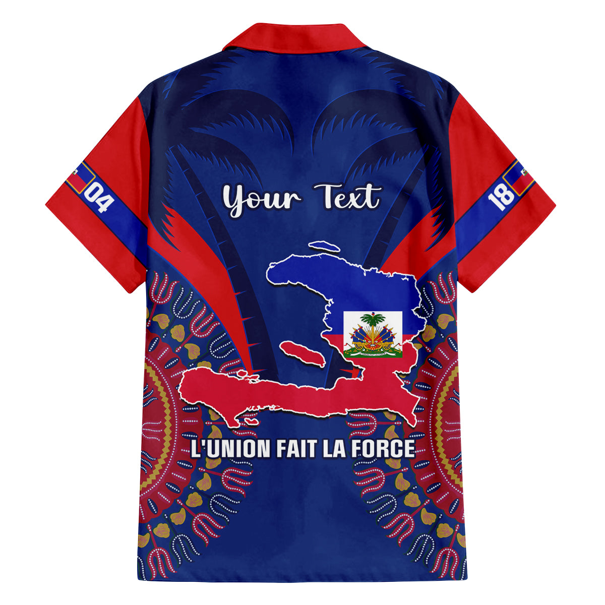 Personalised Haiti Independence Day Family Matching Off Shoulder Maxi Dress and Hawaiian Shirt Ayiti 220th Anniversary With Dashiki Pattern - Wonder Print Shop