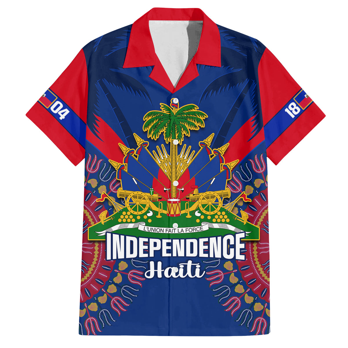 Personalised Haiti Independence Day Family Matching Summer Maxi Dress and Hawaiian Shirt Ayiti 220th Anniversary With Dashiki Pattern - Wonder Print Shop