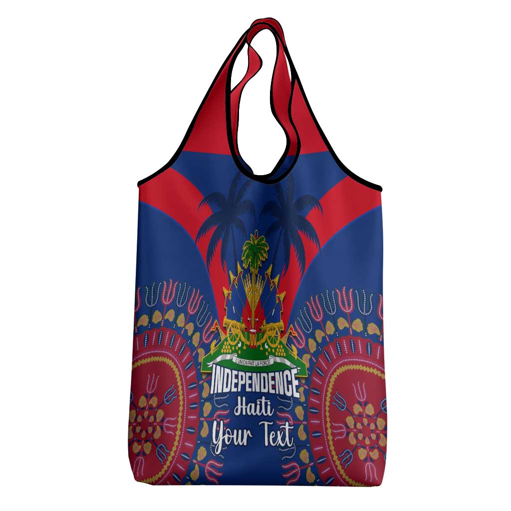 Personalised Haiti Independence Day Grocery Bag Ayiti 220th Anniversary With Dashiki Pattern