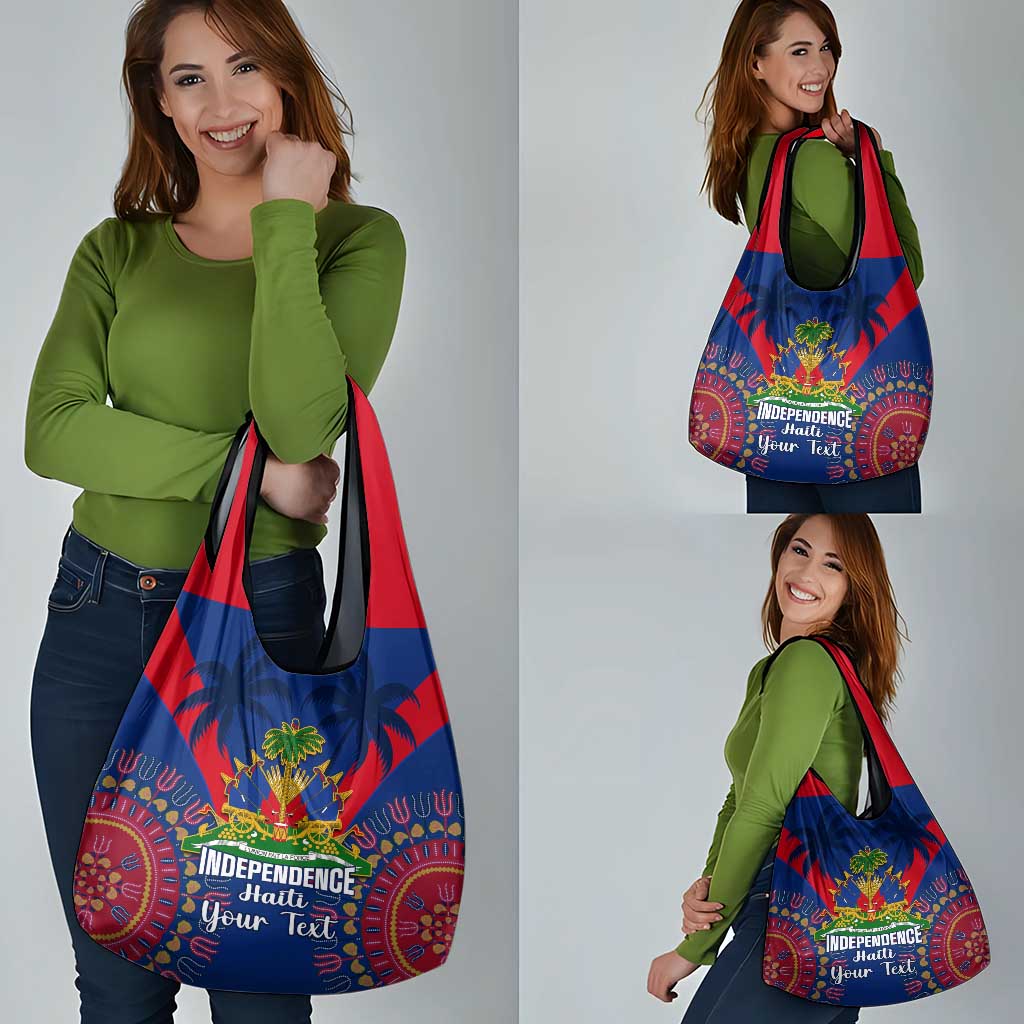 Personalised Haiti Independence Day Grocery Bag Ayiti 220th Anniversary With Dashiki Pattern