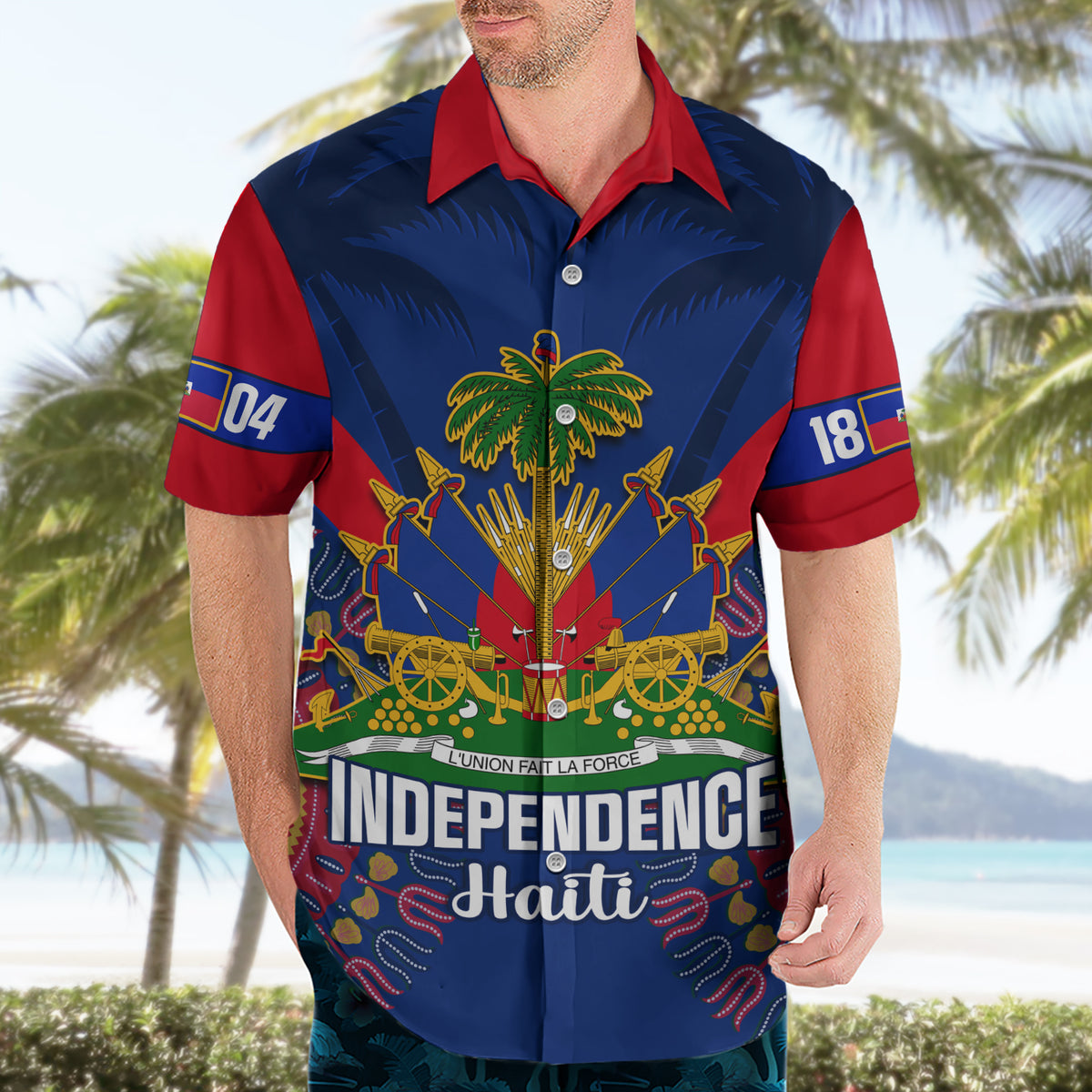 Personalised Haiti Independence Day Hawaiian Shirt Ayiti 220th Anniversary With Dashiki Pattern - Wonder Print Shop