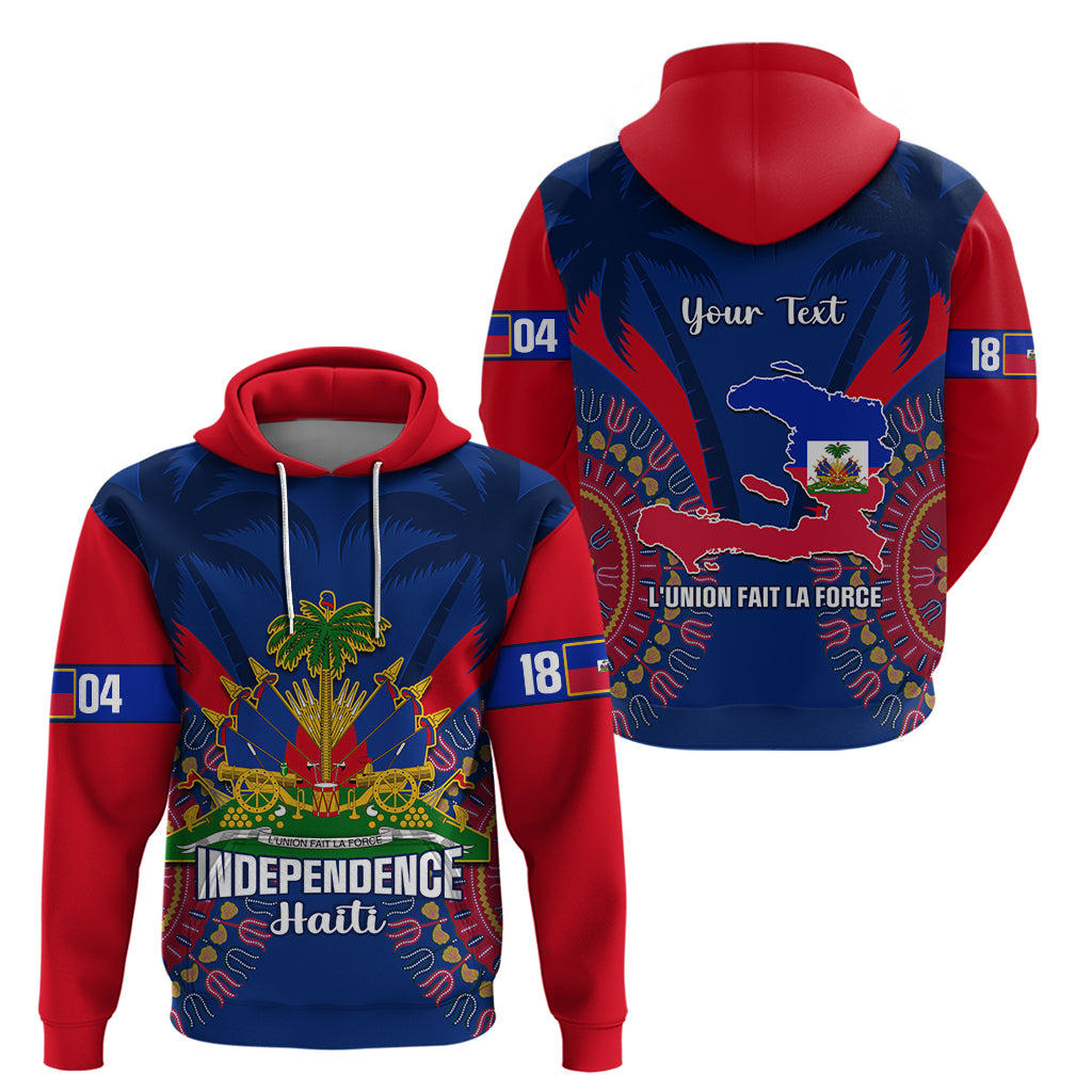 Personalised Haiti Independence Day Hoodie Ayiti 220th Anniversary With Dashiki Pattern - Wonder Print Shop