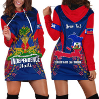 Personalised Haiti Independence Day Hoodie Dress Ayiti 220th Anniversary With Dashiki Pattern - Wonder Print Shop