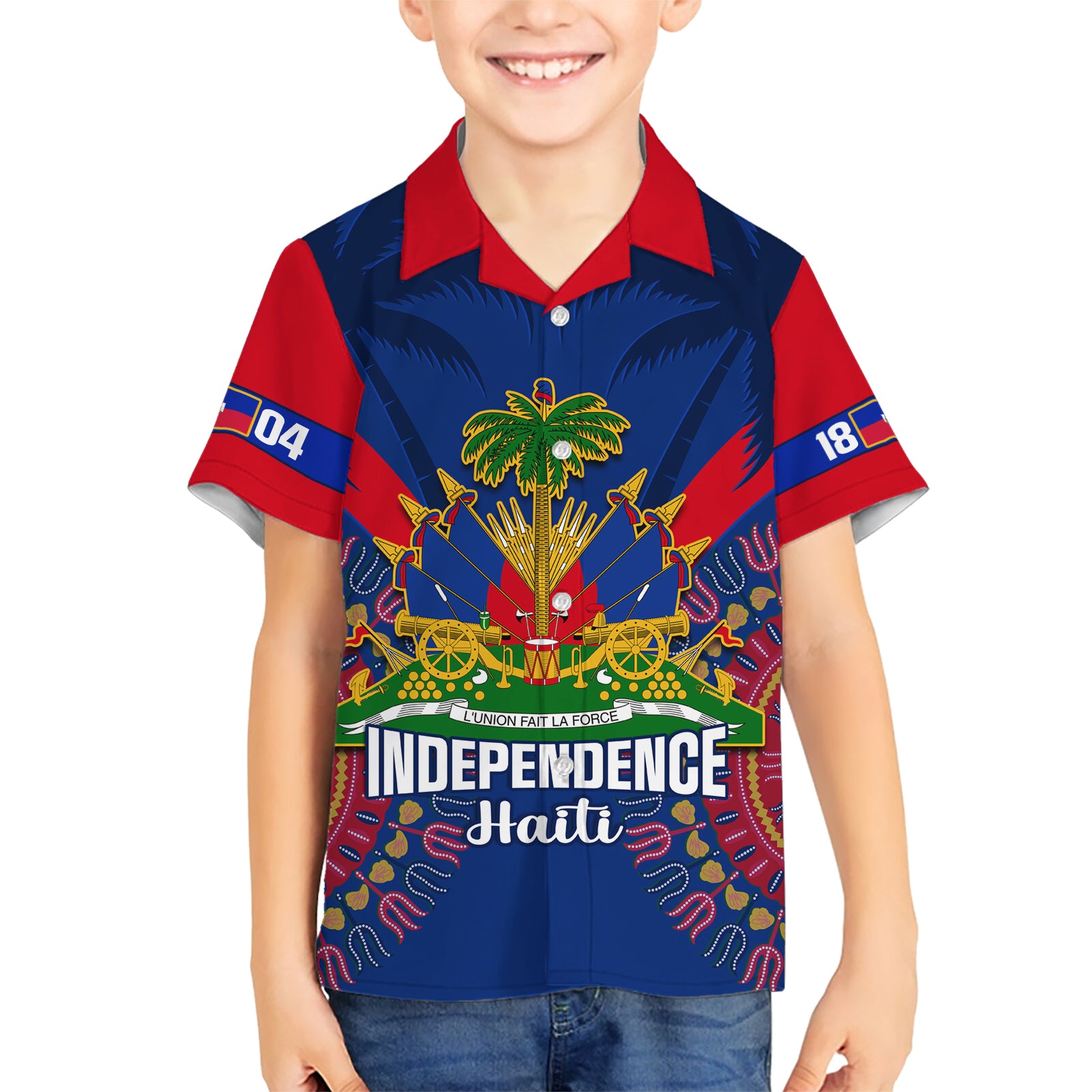 personalised-haiti-independence-day-kid-hawaiian-shirt-ayiti-220th-anniversary-with-dashiki-pattern