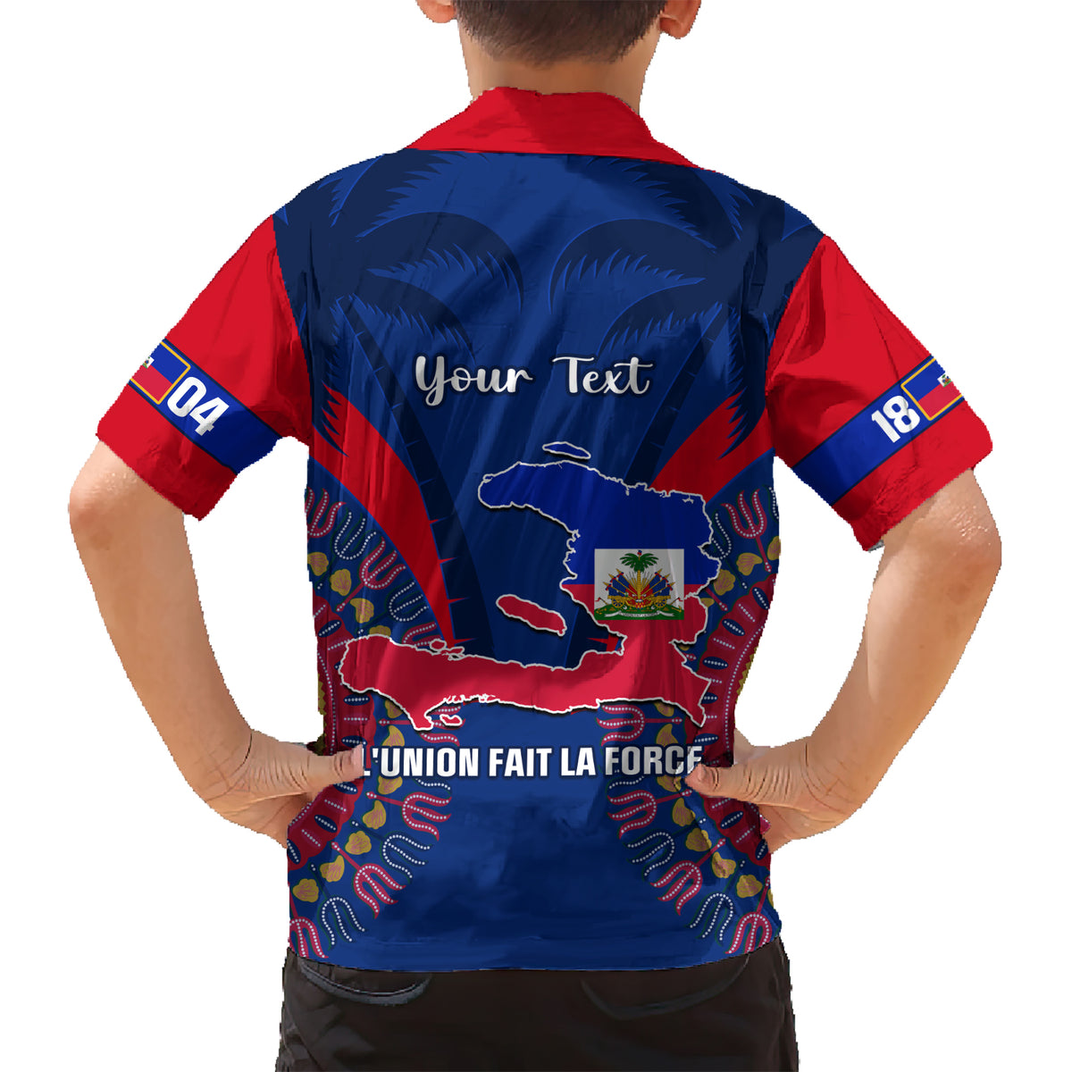 Personalised Haiti Independence Day Kid Hawaiian Shirt Ayiti 220th Anniversary With Dashiki Pattern - Wonder Print Shop