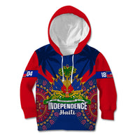 Personalised Haiti Independence Day Kid Hoodie Ayiti 220th Anniversary With Dashiki Pattern - Wonder Print Shop