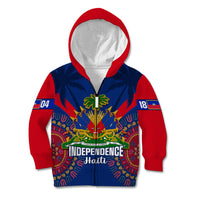 Personalised Haiti Independence Day Kid Hoodie Ayiti 220th Anniversary With Dashiki Pattern - Wonder Print Shop